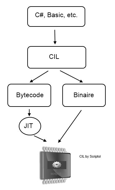 CIL de Microsoft, diagramme par Scriptol.fr