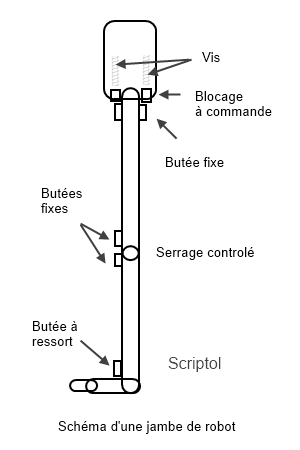 Squelette de jambe de robot