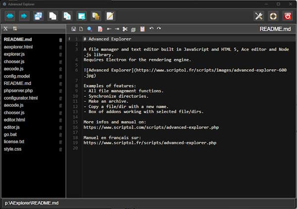 Advanced Explorer editor