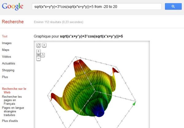 Fonction mathématique en 3D