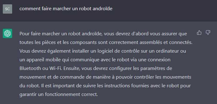 Comment faire marche un robot androïde?