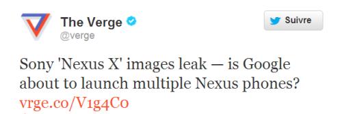 The verge sony nexus tweet